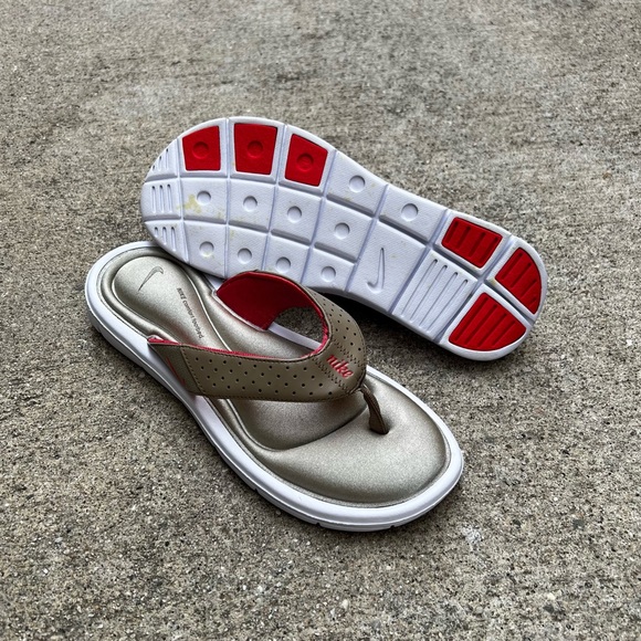 ? WMNS NIKE COMFORT THONG LIGHT PINK MAGENTA MEDIUM GREY WHITE FOOTBED - Picture 2 of 14